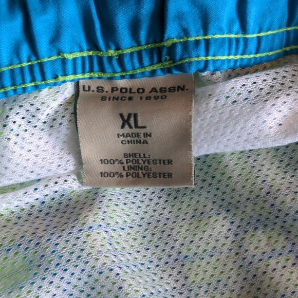 Men's Green U.S. Polo Swim Board Short Trunks, size XL - Picture 10 of 12